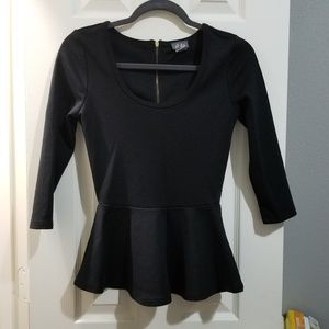Black Peplum top
